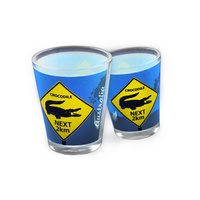 SHOT GLASS, CROCODILE ROADSIGN (12X