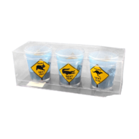 SHOT GLASS, ROADSIGN 3PK (4X)***