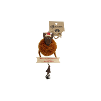 XMAS POMPOM ROO RECTANGLE MERRY XMAS SIGN AND BELL