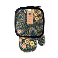 OVEN MITT AND POT HOLDER SET, SEVEN SISTERS DREAM 