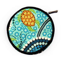 COTTON CANVAS COIN BAG ROUND, COLIN JONES COLOURS OF THE REEF