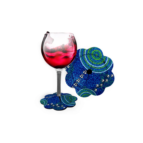 WINE GLASS COASTER, LUTHER CORA WET