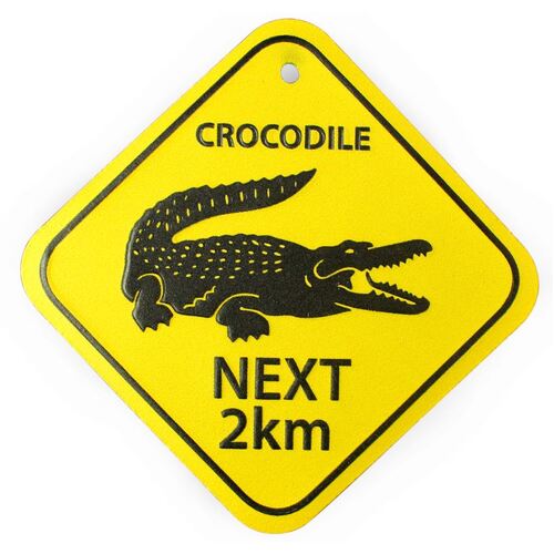 ROADSIGN, CROCODILE 30.5CM