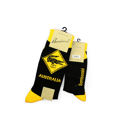 SOCKS, CROC ROADSIGN BLK/Y 7-11
