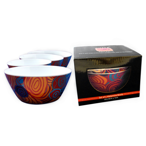 MELAMINE BOWLS SET 4 FIRESTONES