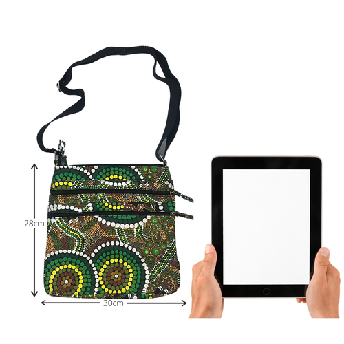 CROSS BODY CANVAS BAG, COLIN JONES COLS OF THE RAINFOREST